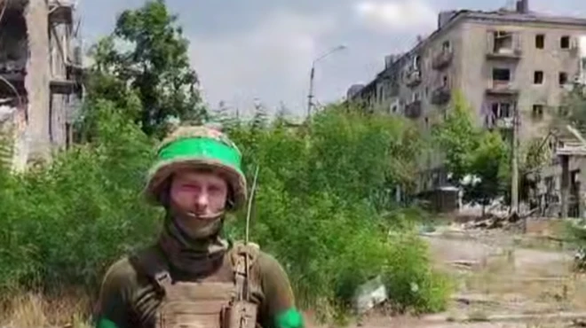 Украинский военный в Константиновке