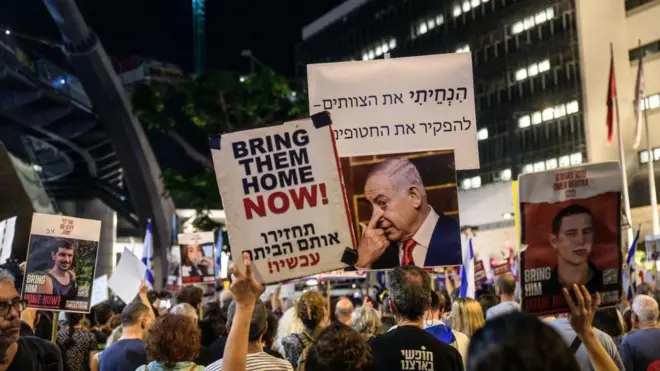 مظاهرة في تل أبيب للمطالبة بالإفراج عن الرهائن الإسرائيليين في غزة