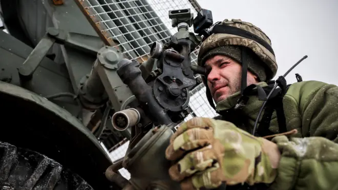 Украинский военный на фронте в Донецкой области