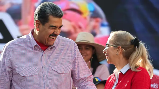 Николас Мадуро и Силия Флорес