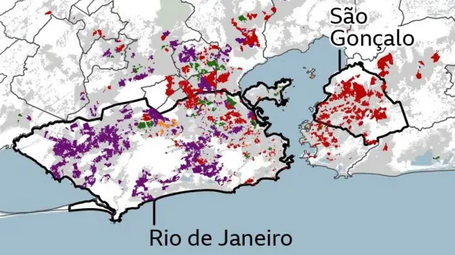 Mapa do crime organizado no Rio