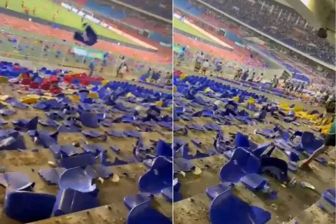 Intebe zangijwe muri stade nkuru y'i Kinshasa mu murwa mukuru wa DR Congo