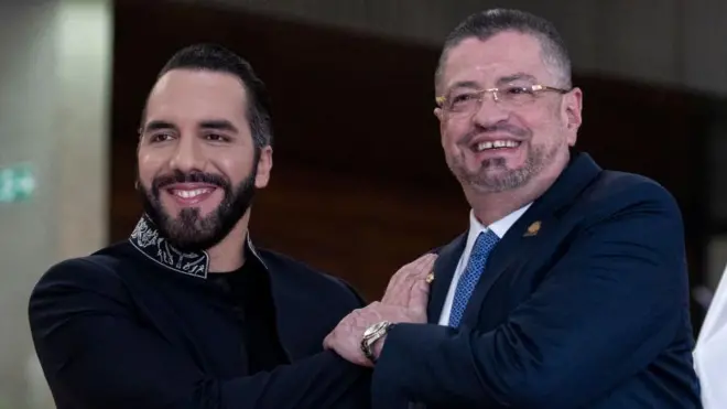 Los presidentes de El Salvador y Costar Rica, Nayib Bukele y Rodrigo Chaves