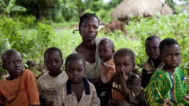 One black woman wit her children