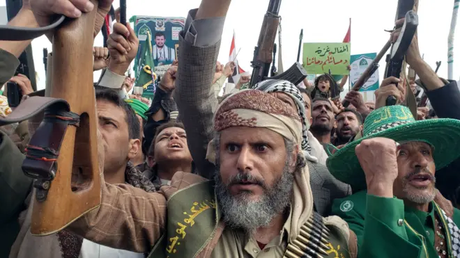 حوثيون يحتجون على غارات إسرائيل في صنعاء - 29 أغسطس/آب 2025