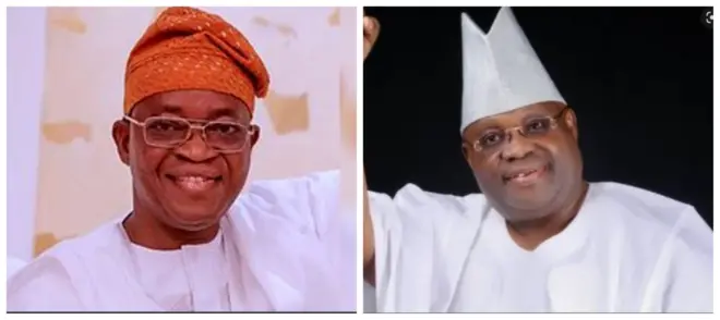 Aworan Ademola adeleke ati Gomina Oyetola 