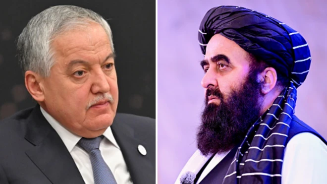 امیر خان متقي (ښۍ خوا) او سراج الدین مهرالدین