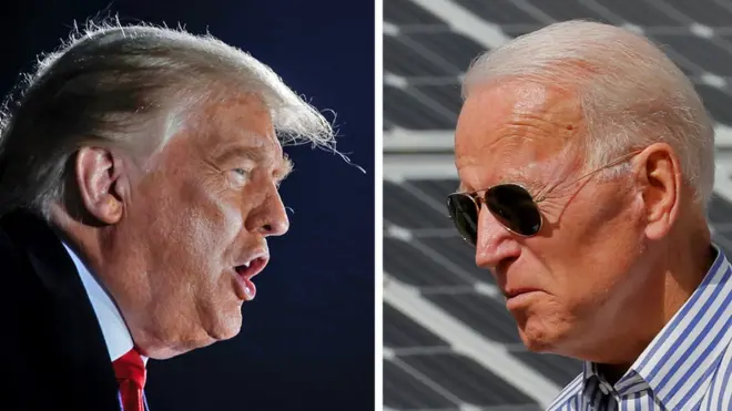 Composite image of Donald Trump and Joe Biden