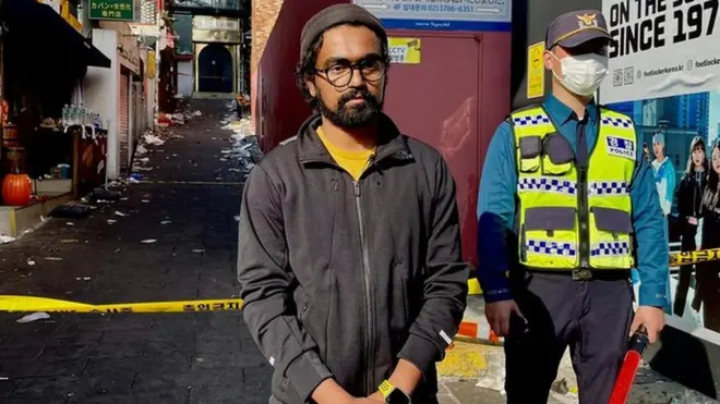 Nuhyil Ahammed was pulled out of the crowd and saw many people struggling to breathe