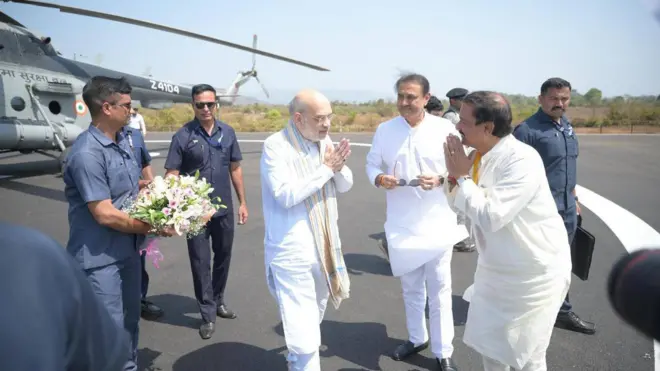 केंद्रीय गृहमंत्री अमित शहा, प्रफुल्ल पटेल आणि सुनील तटकरे