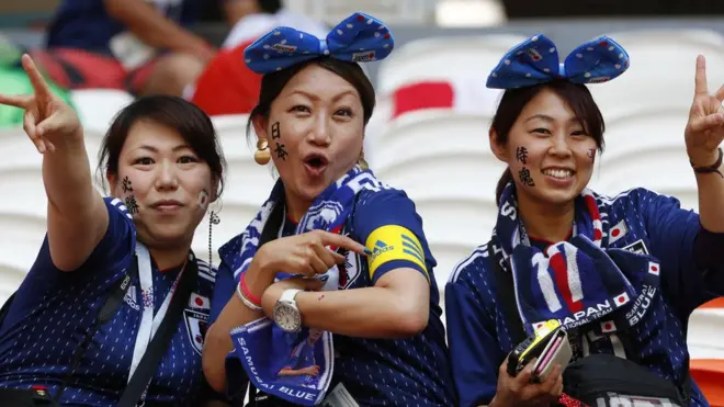 میچ میں جاپانی شائقین کی ایک بڑی تعداد موجود تھی