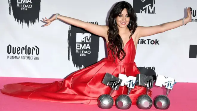 Camila Cabello en una reciente entrega de premios de MTV en Bilbao, España.