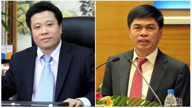 Hai nhân vật chính của vụ án; Hà Văn Thắm (trái) và Nguyễn Xuân Sơn (phải)