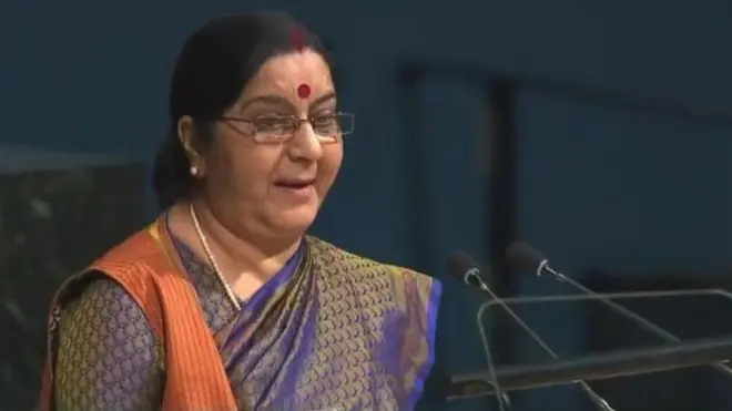 संयुक्त राष्ट्र में दिए अपने भाषण में सुषमा स्वराज ने पाकिस्तान पर टिप्पणियां कीं.