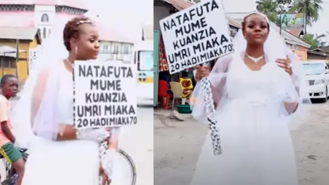 Obinrin to n wa ọkọ pẹlu akọle lọwọ