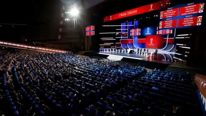 2018年世界杯小组抽签仪式在莫斯科举行。