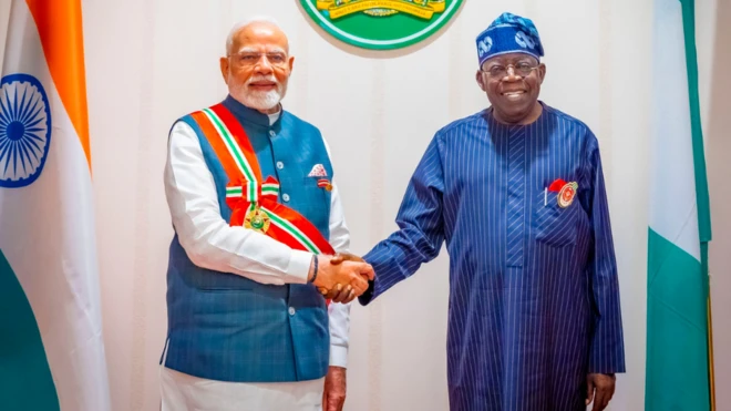 India prime minister shake President tinubu