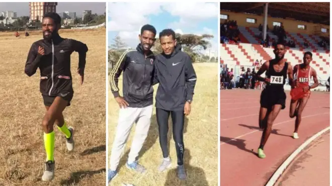 ኣትሌት ተስፋይ ደሳለ ኣብ ዝተፈላለየ ውድድርን ኣብ እዋን ልምምድ ኣብ ኣዲስ ኣበባ ዝተሳኣሎ ስእልን