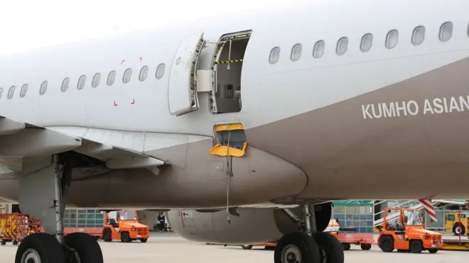 26일 오전 제주에서 대구로 향하던 아시아나 항공기에서 30대 남성이 착륙 전 대구공항 상공에서 비상문을 강제개방하는 사고가 발생해 일부 승객이 병원으로 이송돼 치료를 받고 있다.