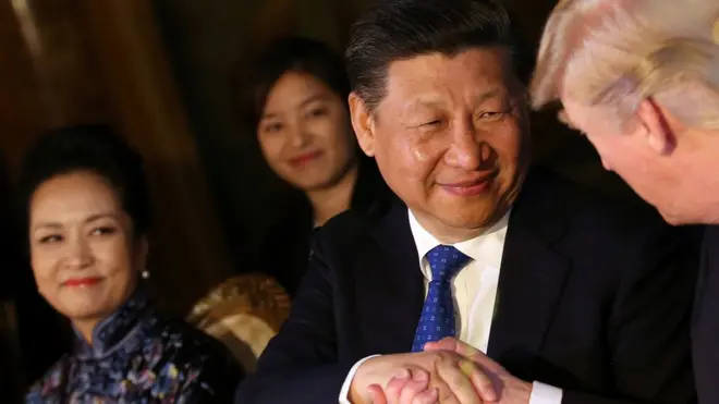 特朗普和习近平在马阿拉歌庄园会面。