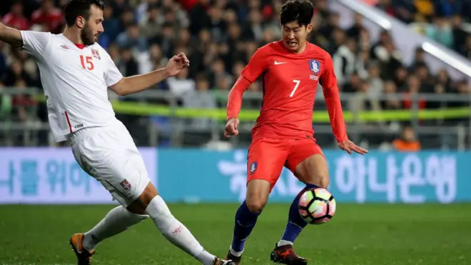 지난 11월 14일 열린 한국과 세르비아의 평가전