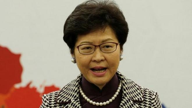 Hong Kong leader-elect Carrie Lam attends a news conference in Beijing, China, 11 April 2017
