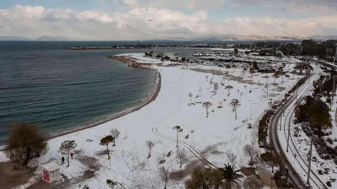 Снегопад в Афинах