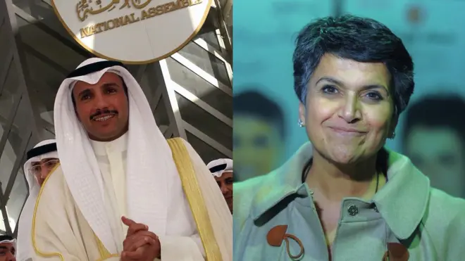 رئيس البرلمان السابق، النائب، مرزوق الغانم وصفاء الهاشم