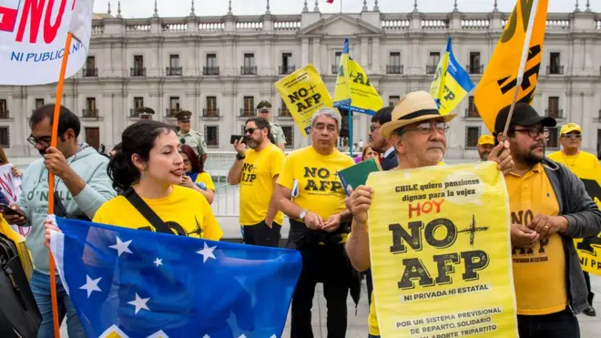 Desequilíbrios no sistemabetboo vipaposentadorias motivaram diversos protestos no Chile