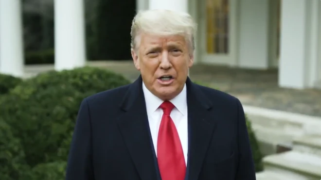 Donald Trump addressing protestors