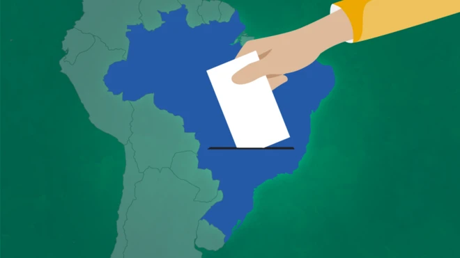 Ilustración con mapa de Brasil