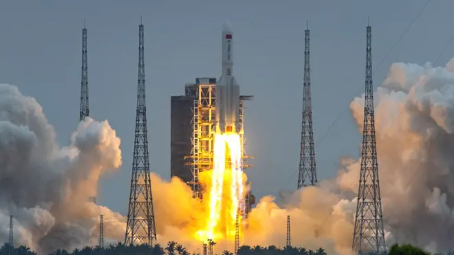 The Tianhe module was launched from the Wenchang Space Launch Centr