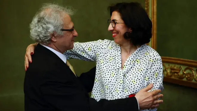 مع وزيرة الثقافة الفرنسية ريما عبد الملك