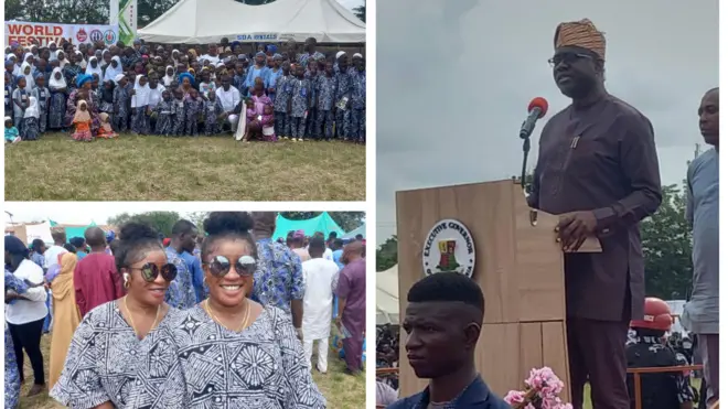 Aworan Gomina Seyi Makinde ati awọn to kopa ninu ọdun ibeji Igboora