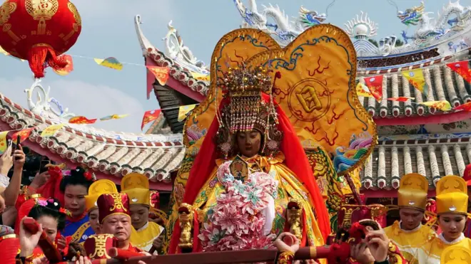 中國福建湄洲島媽祖巡安活動