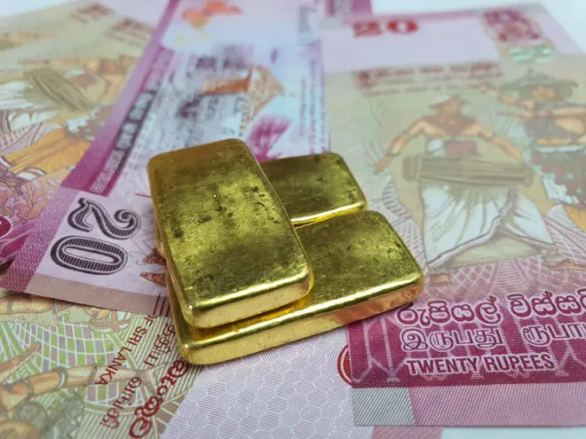 Sri Lankan notes and gold