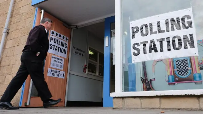 Polling station in London