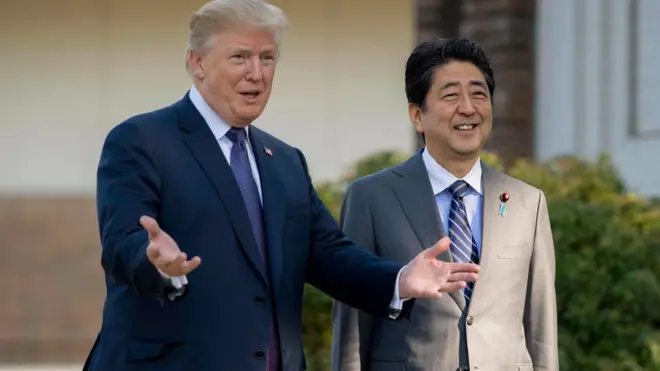 Presiden AS Donald Trump dan Perdana Menteri Jepang Shinzo Abe dijadwalkan bermain golf bersama.