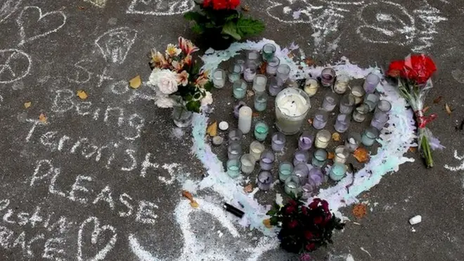 Messages left at attack site