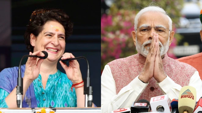 प्रियंका गांधी, नरेंद्र मोदी