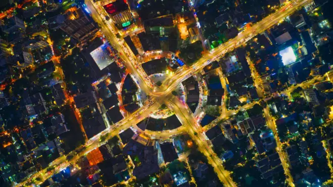 পাখির চোখে ঢাকা শহর। 