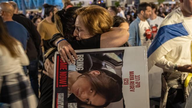 Los familiares de los desaparecidos en Tel Aviv 