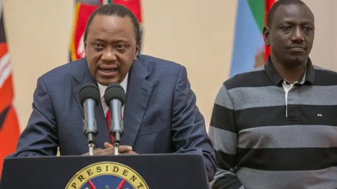 Le président Uhuru Kenyatta s'adressant à la nation kenyane.
