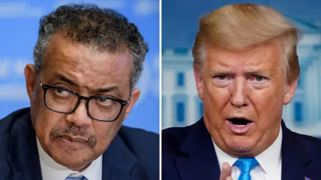 Dr Tedros and Donald Trump
