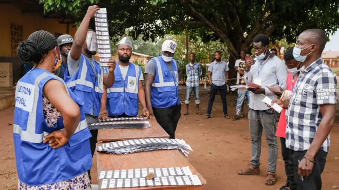 photo of counting of ballot in a ghana election