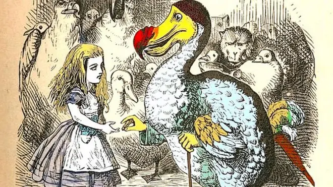 Alicia, Dodo y los demás animales, tras salir del charco de sus lágrimas, tuvieron que encontrar la manera de secarse. El Dodo sugirió la Carrera Loca.