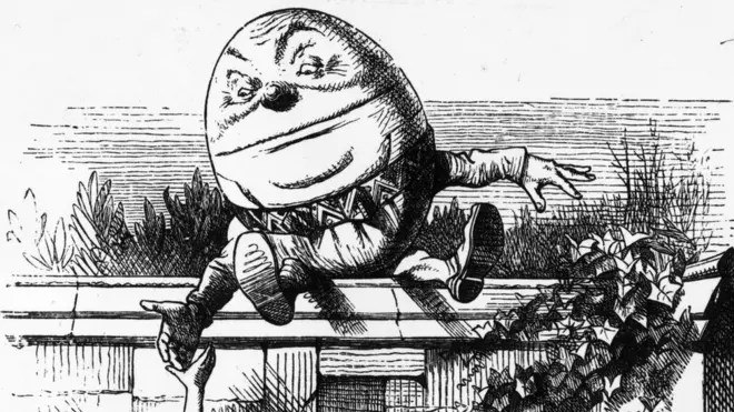 Персонаж Шалтай-Болтай из "Алисы в Зазеркалье" Льюиса Кэрролла играет за черных, близок к Королю и уверен, что слова имеют тот смысл, который он им придает