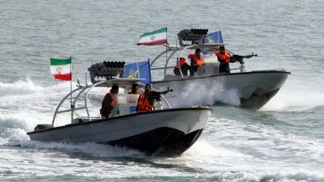 The Revolutionary Guards' naval force is tasked with patrolling the Strait of Hormuz