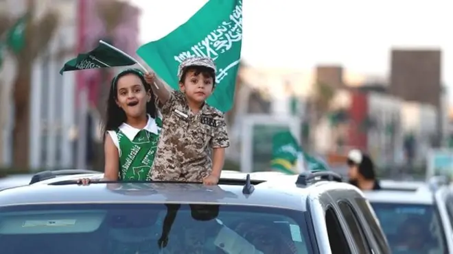 کودکان سعودی در جشن ملی آن کشور