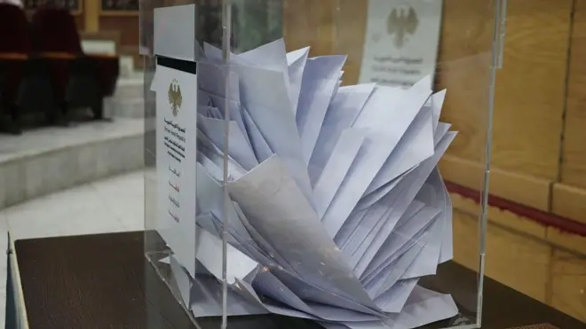 Избирательные бюллетени в прозрачном ящике